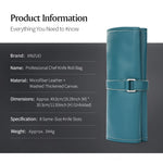 XINZUO 1PC Professional Chef Knife Roll Bag – 8 Slots, Microfiber Leather & Thickened Canvas, Available in Black or Blue,Durable Knife Storage & Travel Case for Chefs, Culinary Students & Home Cooks