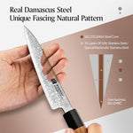 XINZUO 3PCS Kitchen Knife Set, Utility+Chef+Santoku Knife Combo, 67 Layers Damascus Steel Blade, 15°±1 Ultra Sharp Cutting Edge