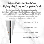 XINZUO Professional Chinese Bone Cleaver Knife - Triple-Layer Composited Steel with Olive Wood Handle, Razor Sharp & Ergonomic Design-PIN Series