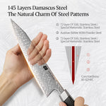 XINZUO Professional Chef Knife - Böhler M390 Powder Core, Water Wave Damascus Pattern, Comfort Grip Handle for Home & Restaurant Use