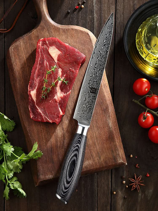 XINZUO 8 Inch 67 Layers Damascus Steel Carving Knife -Ya Series