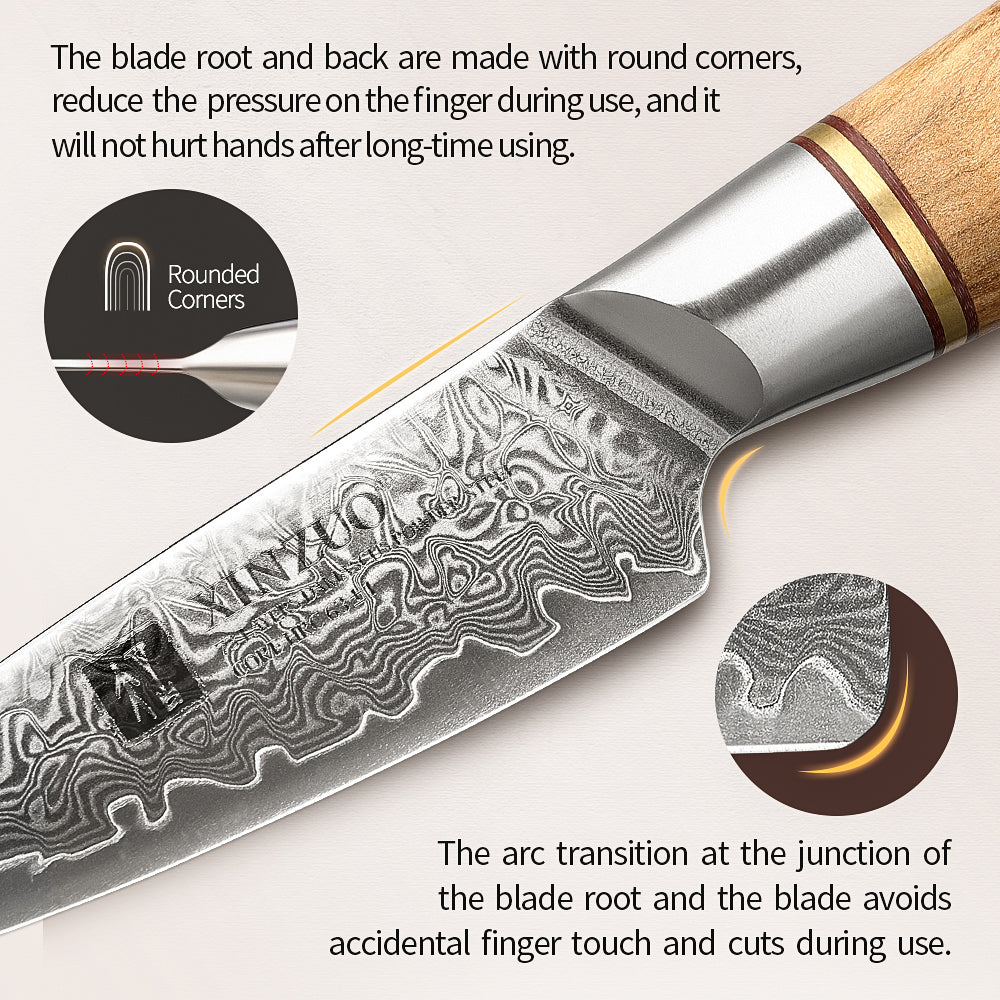 XINZUO Lan Series 73 Layers Damascus Powder Steel 5PCS Knife Set