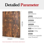 XINZUO Large Reversible End Grain Cutting Board - Acacia Wood with Juice Groove,Drain TPR Feet & Gift Box, Size 19.1" x 14" x 1.5"