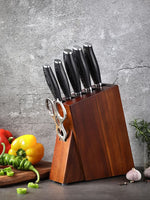 XINZUO 7-Piece 67 Layers Damascus Steel Kitchen Knife Set with Block and Kitchen Scissor-Ya Series