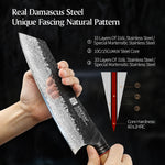 XINZUO 8.3 Inch Japanese Kiritsuke Knife, 67 Layers Damascus Steel with Burnt Oak Handle - Master Chef Multi-Purpose Blade for Precision Slicing & Chopping