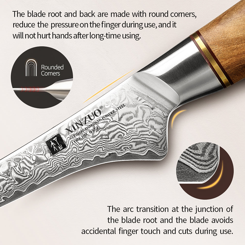 XINZUO Lan Series 73 Layers Damascus Powder Steel 7 inches Fillet Knife