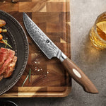 XINZUO 67 Layers Japanese AUS-10 Damascus Steel Steak Knife-Jiang Series