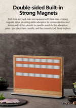 XINZUO Acacia Wood Dual-Side Magnetic Knife Holder with Leather | Raw & Cooked Food Zone Separation for Maximum Hygiene