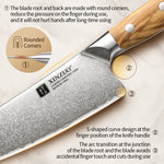 XINZUO Professional Chef Knife - Triple-Layer Composited Steel with Olive Wood Handle, Razor Sharp & Ergonomic Design-PIN Series