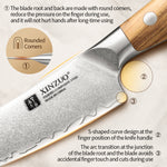 XINZUO 5.3 Inches Kitchen Utility Knife - Triple-Layer Composited Steel with Olive Wood Handle, Razor Sharp & Ergonomic Design-PIN Series