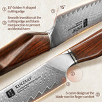 XINZUO Xing Series 10.2 Inches Carving Knife – 73-Layer Damascus Powder Steel, Michelin Star Collaboration, Sustainable Packaging, All-Purpose Culinary Tool