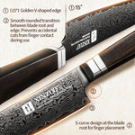 XINZUO 67-Layer Damascus 10" Slicing Knife – Carve with Confidence & Grace