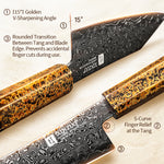 XINZUO Practical 6 Inches Bunka Knife 49-Layer Damascus ZDP-189 Core Ebony Wood Handle