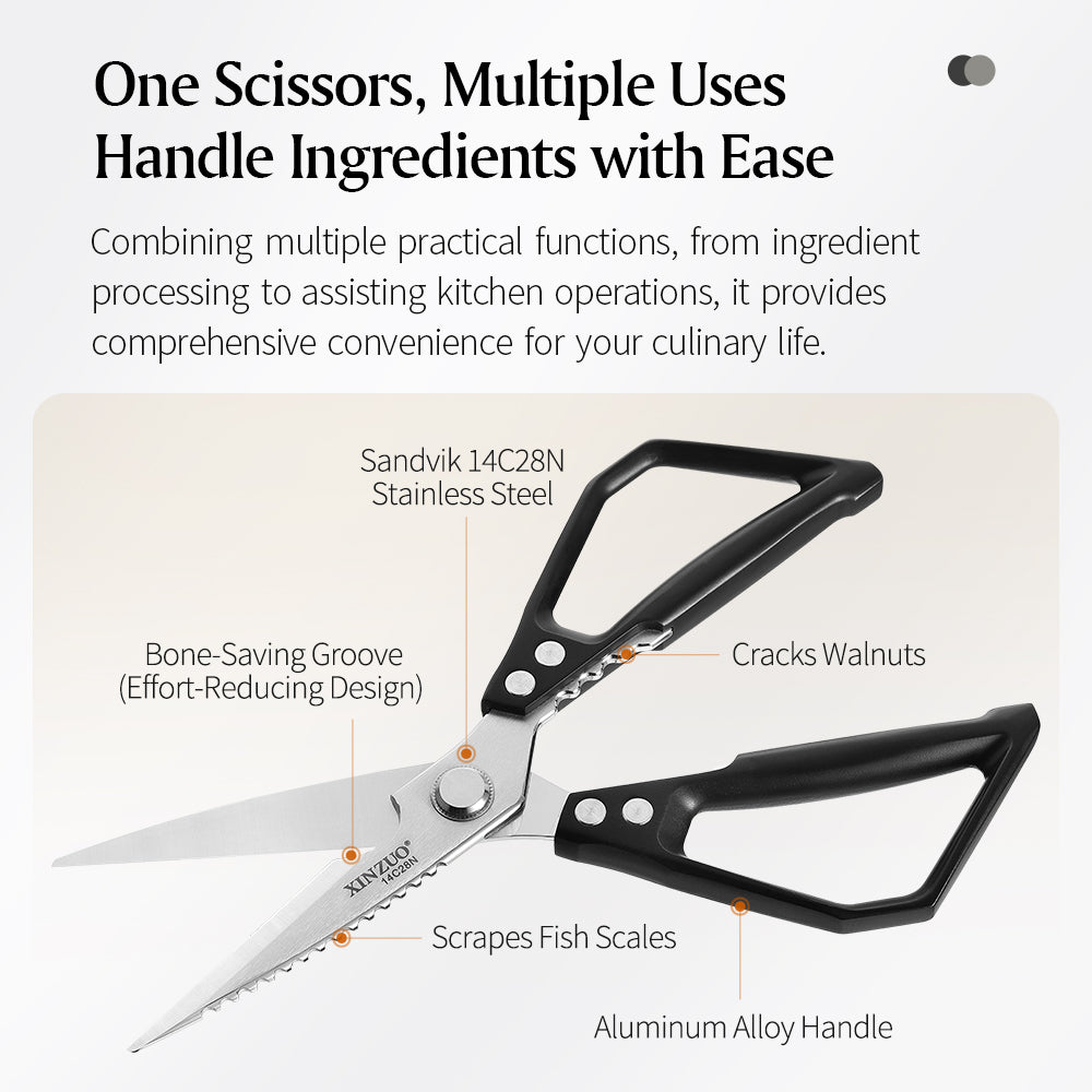 XINZUO 1PC Multifunctional Kitchen Knife 14C28N Stainless Steel Hardness 56-58HRC