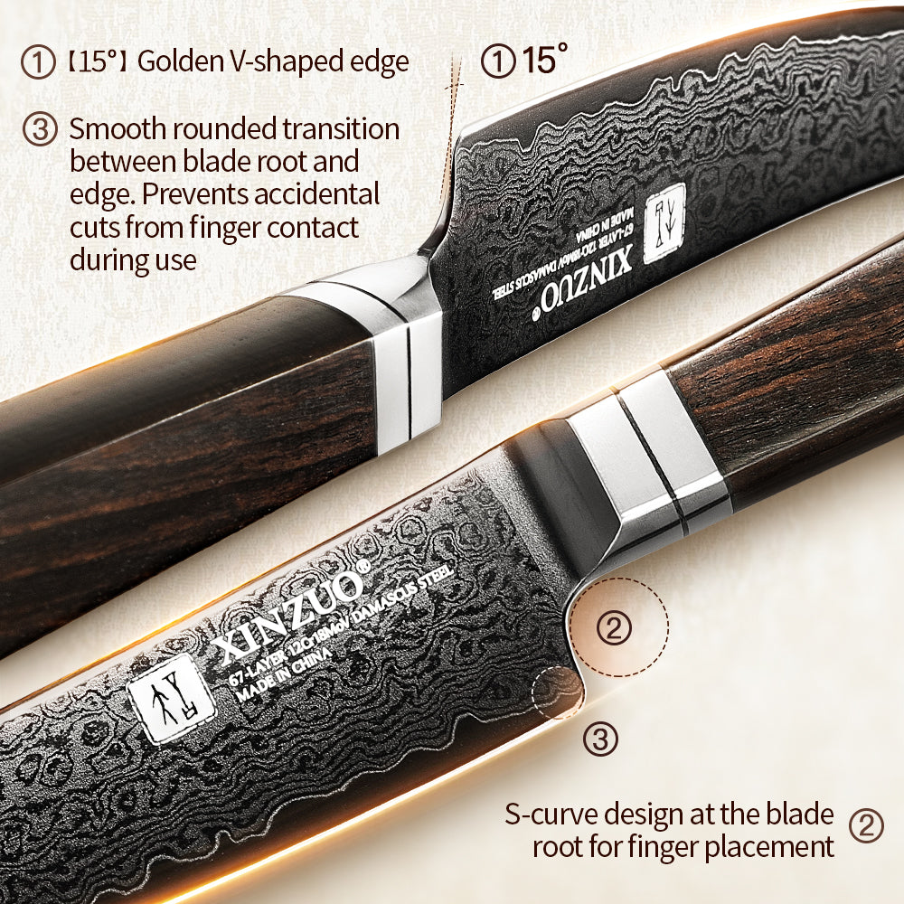 XINZUO 67-Layer Damascus Steak Knife – Redefine the Cutting Experience