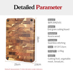 XINZUO Acacia Wood End Grain Cutting Board with Handles & Non-Slip Feet,Gift Box Package, Size 13.8" x 9.8" x 1"