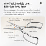 XINZUO 5Cr15 Stainless Steel Multifunctional Kitchen Scissors – One-Piece Solid Construction, Detachable & Ergonomic (Black/Silver/Bronze)