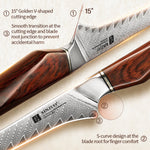 XINZUO Xing Series Ergonomic Rosewood Boning Knife –73 Layers Damascus Steel With 14Cr14MoVNb Core