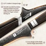 XINZUO Professional Fillet Knife, 67-layers Damascus Super Steel，Ergonomic Non-Slip Handle, Sharp Cutting Knife for Deboning Fish & Slicing Seafood