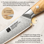 XINZUO Professional Carving Knife - Triple-Layer Composited Steel with Olive Wood Handle, Razor Sharp & Ergonomic Design-PIN Series