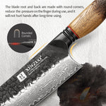 XINZUO 8.3 Inch Japanese Kiritsuke Knife, 67 Layers Damascus Steel with Burnt Oak Handle - Master Chef Multi-Purpose Blade for Precision Slicing & Chopping