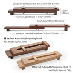 XINZUO Adjustable Solid Wood Whetstone Sharpening Stand, Extendable Walnut & White Oak Sharpening Holder for Kitchen Knife Sharpening, Sink Mount Stable Sharpening Support Stand