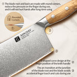 XINZUO Professional Chinese Bone Cleaver Knife - Triple-Layer Composited Steel with Olive Wood Handle, Razor Sharp & Ergonomic Design-PIN Series