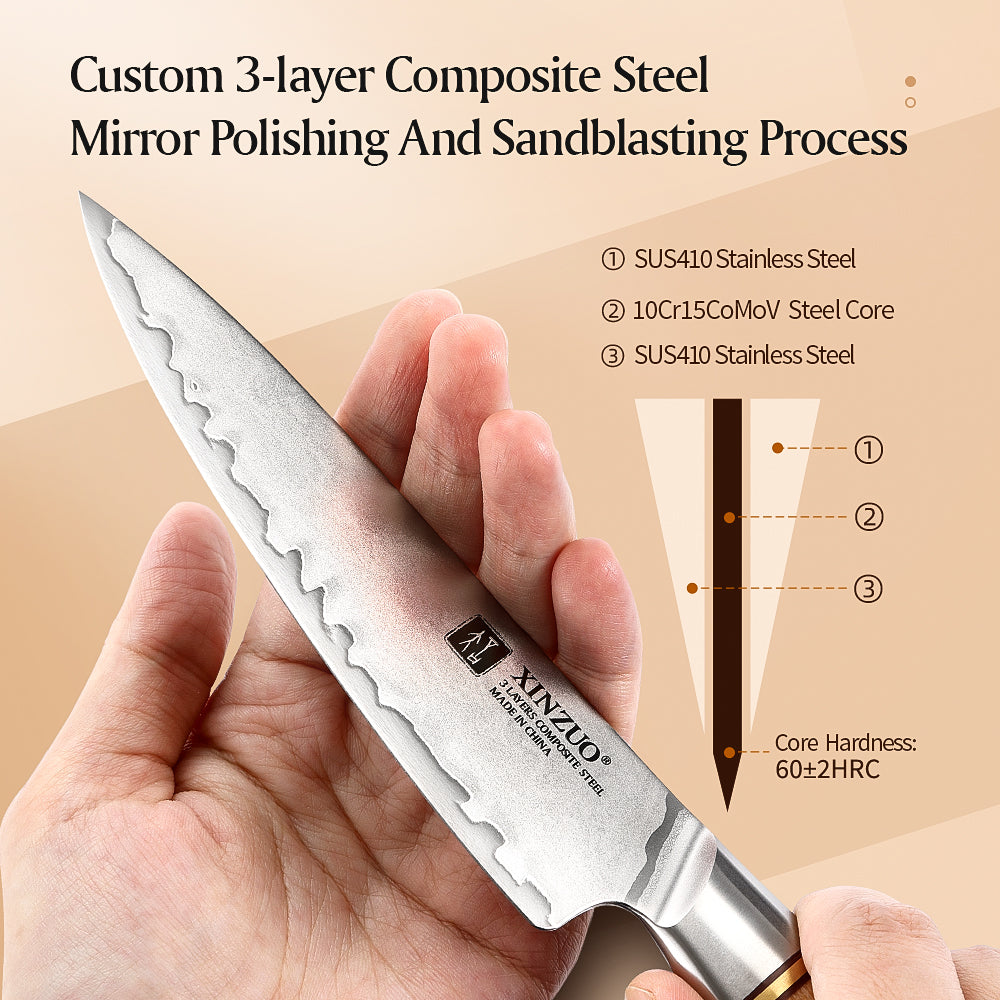 XINZUO Lan Series 3-layer Composite Steel 5 inches Utility Knife