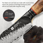 XINZUO 5.6 Inches 67 Layers Black Damascus Steel Kitchen Utility Knife with  Burnt Oak Handle MO-Series