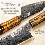 XINZUO 8.3 Inches Bunka Knife Ultra Sharp ZDP-189 Damascus Chef Knife Ergonomic Octagonal Handle Cooking Knife