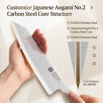 XINZUO 8.5 Inches Kiritsuke Knife/Gyuto Chef knife/Bunka Knife, Japanese Aogami #2 Steel, 62-64HRC, Ergonomic Octagonal Handle, Exquisite Gift-Ready Packaging