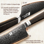 XINZUO Ji Series 8.3" Bunka Knife 67-Layer Damascus Steel for Meat Vegetable Slicing
