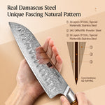 XINZUO Lan Series 73 Layers Damascus Powder Steel Santoku Knife