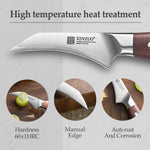 XINZUO Sharp Kitchen Knife 3”Paring Knife Customized 3 Layers Composite Steel-Quality Red Wood Handle