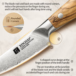 XINZUO 4.3 Inches Paring Knife - Triple-Layer Composited Steel with Olive Wood Handle, Razor Sharp & Ergonomic Design-PIN Series