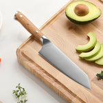 XINZUO Premium German Steel 5.8 Inches Bunka Knife – Olive Wood Handle, 56-58HRC Hardness, Ideal for Daily Kitchen Prep
