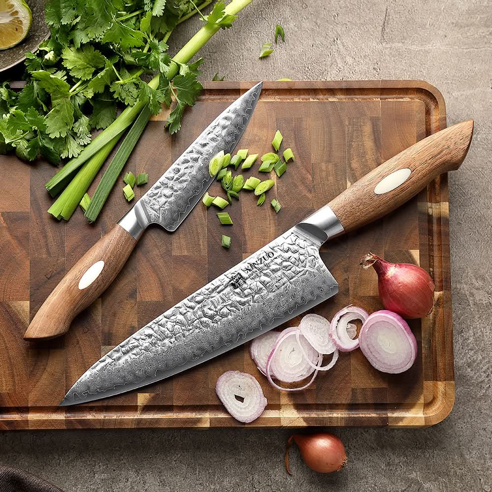 XINZUO 2-Piece 67 Layers Japanese AUS-10 Damascus Steel Kitchen Knife Set-Jiang Series
