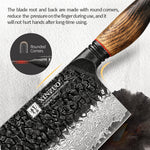 XINZUO 67 Layers Black Damascus Steel Meat Cleaver/Chinese Chef Knife with  Burnt Oak Handle MO-Series