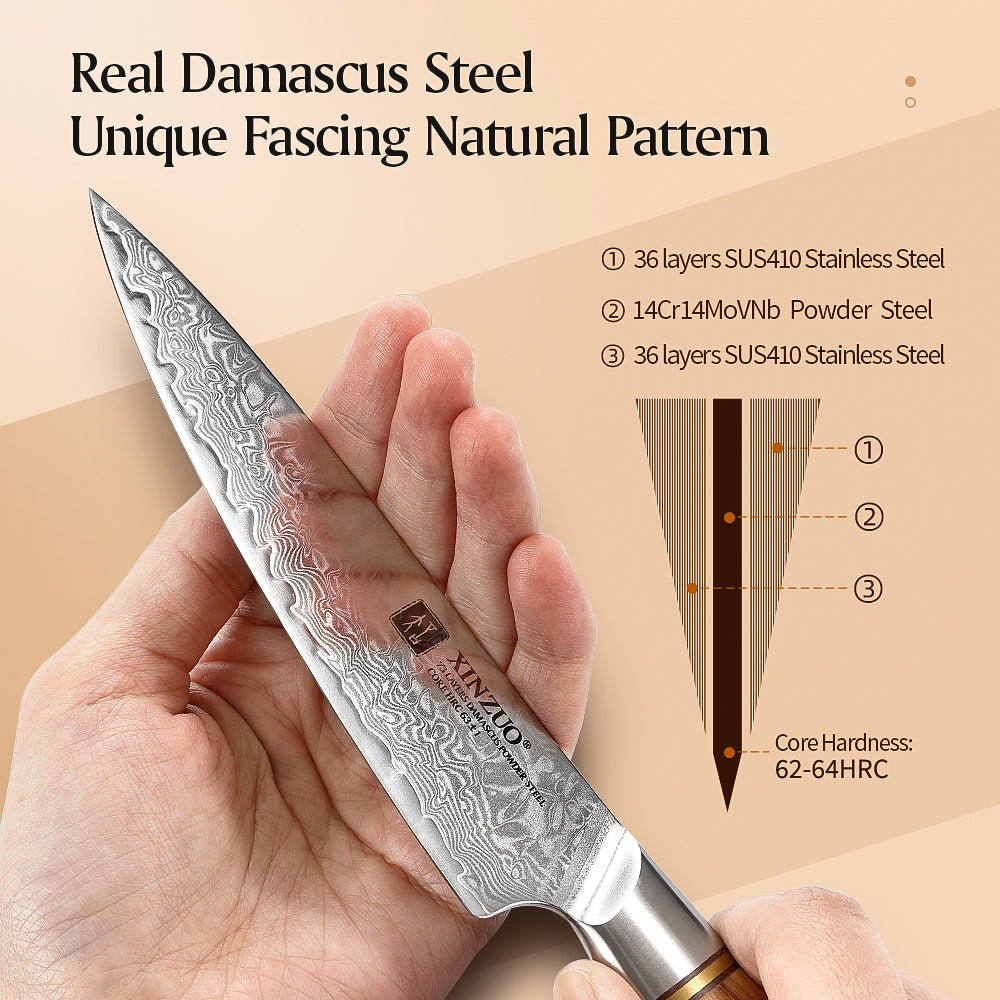 XINZUO Lan Series 73 Layers Damascus Powder Steel 8PCS Knife Set