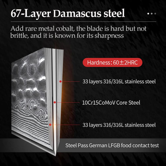 XINZUO HE STRIA HAMMER DAMASCUS SERIES 5PCS Kitchen Knife Set