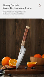 XINZUO Zhen XZ05 Series ZDP-189 Powder Steel Kitchen Knife 5pcs Set, Made of Three-layer Composite Steel, Hardness Reaches 65-67HRC, Desert lronwood Octagonal HandIe