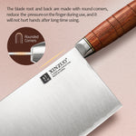 XINZUO Meat Cleaver Knife, 3 Layers Clad Steel with Red Wood Handle & Copper Rivets, 58~60HRC - FU Series