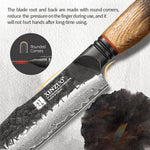 XINZUO 10 Inch Carving Knife 67 Layers Damascus Steel with Burnt Oak Handle - Precision Slicing Knife for Meat, Poultry & Roasts