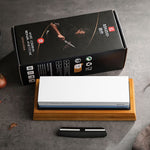 XINZUO Double Side 1000/6000 Grit Whetstone Kitchen Knife Accessories Free Gift Include Non-slip Base+ Bamboo Holder+ AngIe Guide
