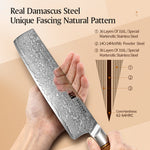 XINZUO Lan Series 73 Layers Damascus Powder Steel 7 inches Nakiri Knife