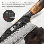 XINZUO 2-Piece Knife Set, 67 Layers Black Damascus Steel Chef Knife and Kitchen Utility Knife with  Burnt Oak Handle MO-Series