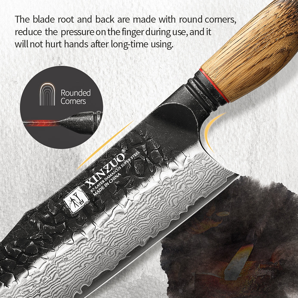 XINZUO Customized 67 Layers Damascus Steel 10.2 Inches Chef Knife Hardness 60±2HRC Household Kitchen Knife