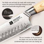 XINZUO Lan Series 3-layer Composite Steel Santoku Knife
