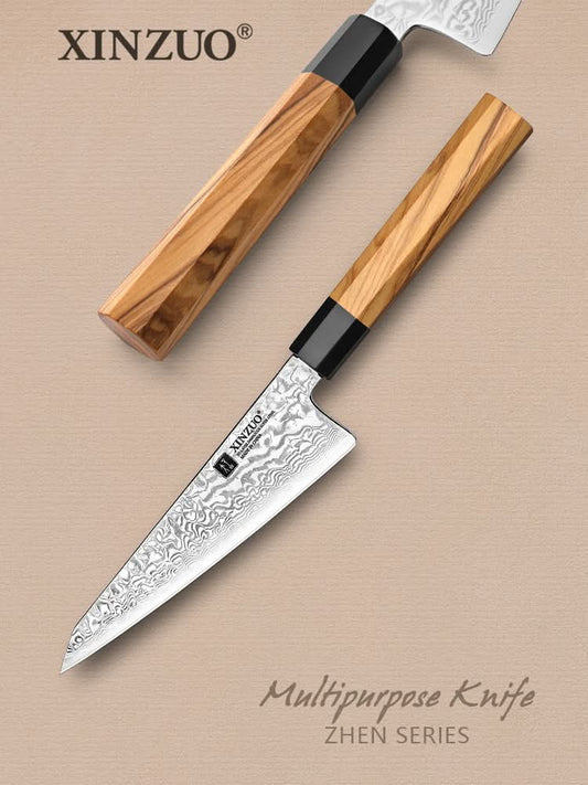 XINZUO PM8 Series 67 Layers Damascus Powder Steel Multipurpose Knife 5.8 inches