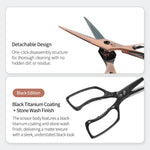 XINZUO 5Cr15 Stainless Steel Multifunctional Kitchen Scissors – One-Piece Solid Construction, Detachable & Ergonomic (Black/Silver/Bronze)